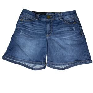 Democracy Women's sz 12 "Ab"solution Blue Denim Jean Shorts Pockets Stretch